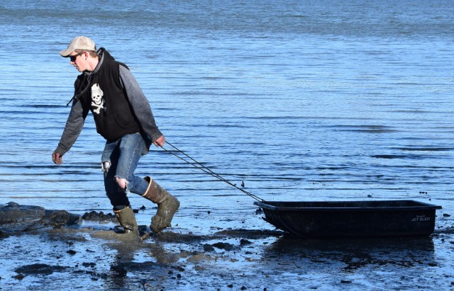 hauling samples in a jet sled